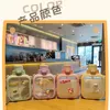 Cute square water bottle plastic with straw portable beverage bottle adult child summer water bottle large capacity 700ML