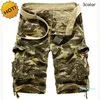 Im Freien Lose Khaki/Himmelblau/Armeegrün Baumwolle Cargo Shorts Taktische Camouflage Berg Dschungel Kurze Hosen Men222d