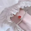 T Bracciale per il cuore perle a casa 925 Sterling argento placcato a 18k oro rosa blu rosso bracciale gioiello femminile