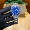 Men's automatic mechanical sports wrist watch, 40mm sapphire anti-scratch mirror, large window date, folding buckle, color diamond fashion senior star preferred