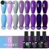 NXY Nail Gel Polish Set Violet Nude Soak Off Uv Vernis pour Manucure Besoin Cured Base Top Kit 0328