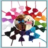 Cravatta per abbigliamento per cani Accessori per toelettatura per animali domestici regolabili Fiocco per gatti di coniglio Papillon solido Consegna di goccia 2021 Forniture Giardino domestico Cmsoa
