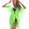 Kadın yaz bikini smock moda düz renkli bandaj kapak yüksek bel hırka sahile elbise 220524