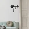 Pequenos porta-chaves pretos porta-chaves para pendurar na entrada em racks montados na parede