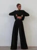MNAALWAYS18 Klasik Geniş Pantolon Kat uzunluğu Pileli Gevşek Kadınlar Pantolonlar Bahar Geniş Bacak Pantolon Vintage Kadın Palazzo Pantolon 220713
