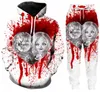 Todo-nova moda masculina feminina filme de terror noiva de chucky moletom corredores engraçado impressão 3d unisex calças com capuz % 05246d