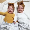 Waffle Solid Het Back Baby Hat Baby Turban Infantero Nacido Baby Baby Gorro Wraps para bebés Baby Boy 35T 220617