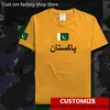 Pakistan t-shirt gratuit personnalisé Jersey bricolage nom numéro t-shirt hommes femmes haute rue mode Hip Hop lâche décontracté 220620