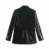 Giacca da donna moda slim giacca retrò maniche lunghe temperamento un bottone similpelle cappotto da donna moda vestito L220725