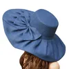 Foldable UV protection Collapsible Sun Hat for Women Kentucky Derby Wide Brim Wedding Church Beach Floppy HatA047269F
