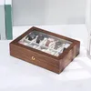 Uhrenboxen Hüllen Retro Holz 10 Slot Box Handgelenk Aufbewahrungskoffer Samtfutter Exquisites Geschenk Staubdichter Schmuck Männer Frauen OrganizerWatch Hele22