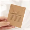 Pendant Necklaces Pendants Jewelry Lotus Butterfly Pearl Letter Necklace Wish Card Women Clavicle Chain Wedding Lover Female Accessory Dro