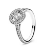 Nuevo popular anillo de plata de ley 925 CZ Círculo de la suerte círculo redondo Ms. Pandora joyería de boda accesorios de moda