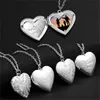 Apribile Love Heart Locket Pendant Collana da donna Catena color argento Memory Photo Frame Amanti della famiglia Regali di gioielli di San Valentino GC975