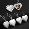 Openable Love Heart Locket Pendant Women Necklace Silver Color Chain Memory Photo Frame Family Lovers Valentine Jewelry Gifts GC975