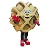Simulering Waffle Mascot kostymer av hög kvalitet tecknad karaktär outfit kostym halloween vuxna storlek födelsedagsfest utomhus festival klänning