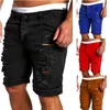 Herren -Denim Chino Mode Shorts gewaschener Junge Röhrenstraße Kurzmänner Jeans Homme zerstört russe Plus Size 220715