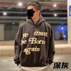 Hoodies homens mulheres 1 pullover de alta qualidade de bordado de tecido pesado com capuz