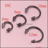 Nasenringe Stollen Körper Schmuck Schwarz Sier Kegel Horseshoe Bar Piercing Hoop Ring 100pcslot Eyebrow Lip Labret Schmuck 255G Drop Deli6156136