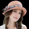 ワイドブリム帽子100％天然ラフィア麦わら帽子女性2022夏エレガントなフロッピーカジュアルビーチサンボンネットファッション