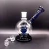 Blue Glass Hookahs Egg Style Smoking Pipes for Tobacco Mini Oil Dab Rigs Recycler Bubbler