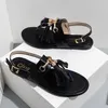 Najwyższej jakości damskie sandały na płaskim obcasie Projektant damski slajdy Skórzane buty w stylu casual Tassel Klapki Sandały Summer Beach Slipper