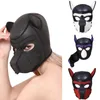 Mode vadderad latex gummi roll spela hund mask valp cosplay full huvud med öron 4 färg 220611