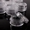 100pc 2/3/5g Sample Clear Cream Jar Mini Cosmetic Bottles Containers Transparent Pot For Nail Arts Small Clear Can Tin For215O