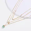 Pendant Necklaces Fashion Lady Boho Multilayer Long Chain Elegant Crystal Choker Necklace Natural Shell Beach JewelryPendant