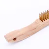 High Quality Copper Wire/ Steel Wire Cleaning Brush with Wooden Handle Rust Multifunction Brushes