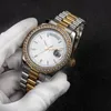 Automatiska mekaniska män klockor 41mm bezel rostfritt stål kvinnor diamantklocka lady titta på vattentäta lysande armbandsur gåvor