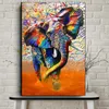 Abstrakte Aquarell Afrika Elefant Wildtier Leinwand Kunst Malerei Poster und Drucke Cuadros Wandkunst Bild für Wohnzimmer