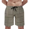 남자 반바지 격자 무늬 사냥개 보드 흑백 프린트 비치 고품질 남성 귀여운 수영 트렁크 큰 크기 3xl