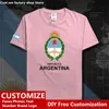 Argentina Cotton T Shirt مخصص Jersey Fans DIY NAME TSHIRT High Street Fashion Hip Hop Loose Casual T Shirt 220616
