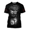 God religie Christus Jezus T -shirt 3d print mannen Harajuku -stijl hiphop korte mouw streetwear mode pullovers 220712