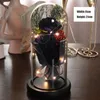 Decorative Flowers & Wreaths Eternal Red Rose With LED Light In Glass Dome For Wedding Party Valentine's Day Mother's Gift Christmas