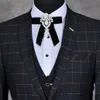 Luxus Diamant Krawatte Legierung Braut Bräutigam Kleid Bowtie Mode Retro Samt Fliegen 5 Farben Verkauf W220323