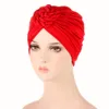 Stretchy Women Donut Turban Cap Muslim Knotted Headscarf Bonnet Female Plain Hijab Cap Ready to Wear India Turbante Hat