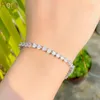 Łańcuch linku Proa Piękny błyszczący biały CZ CZ Cute Love Heart Design Bracelets for Girlfriend Birthday Party Biżuter