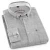 Haute qualité hommes coton lin chemises à manches longues boutonné été Standard Fit décontracté chemises blanches confort doux hommes marque 220401