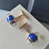 LM32 Designer Cuff Links for Men French Shirt gemelli blu Resina Design di lusso di alta qualità Gift3331S1429141