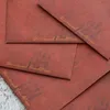 Gift Wrap 50Pcs Kraft Paper Envelopes Retro Maroon Blessing Greeting Card Handmade Crafts Envelope Birthday Party Supply