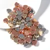 100pcs/lot Diy Loose Bead for Jewelry Bracelets Necklace Hair Ring Making Accessories Crafts Metal Love Heart Rose Gold Silver Color Kids Handmade Beads