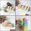 50Yards Rainbow Color Organza Lace Ribbon For Gift Wrap Handmade Accessories Diy Wedding Home Decoration Drop Delivery 2021 Craft Tools Arts