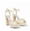 SACARIA-platform Sandalen schoenen All-over Pearl-verfraaiing Vrouwen Sacora Elegante bruids trouwjurk Pumps Luxe merken Lady Hoge hakken Maat 35-43