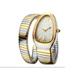 Popular women's quartz watch fashion 33mm stainless steel gold watch plate waterproof personality girl snake Diamond moissani195w