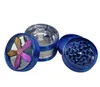 The latest 63x68mm Smoke grinder four -layer zinc alloy flower -type smoke grinding heater many styles support custom LOGO