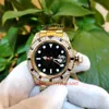 new version Mens Wristwatches 18k white gold with diamonds 40mm Black Dial rainbow diamond Watch 116759 Men's ETA 2813 Movement Automatic Mechanical Watches