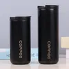 Water Bottles Korean-style creative coffee cup outdoor portable double-layer leak-proof young men and women thermos cup car