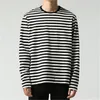 Versma Korean Ulzzang Harzhuku GD Black White Striped Tshirt Men Men Men Unisex loose特大の長袖カップルTシャツ220813